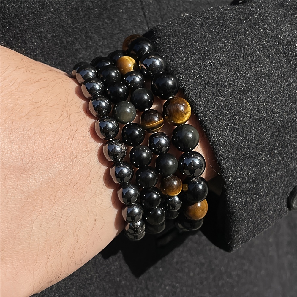 4pcs Classic Hematite Bracelet Set